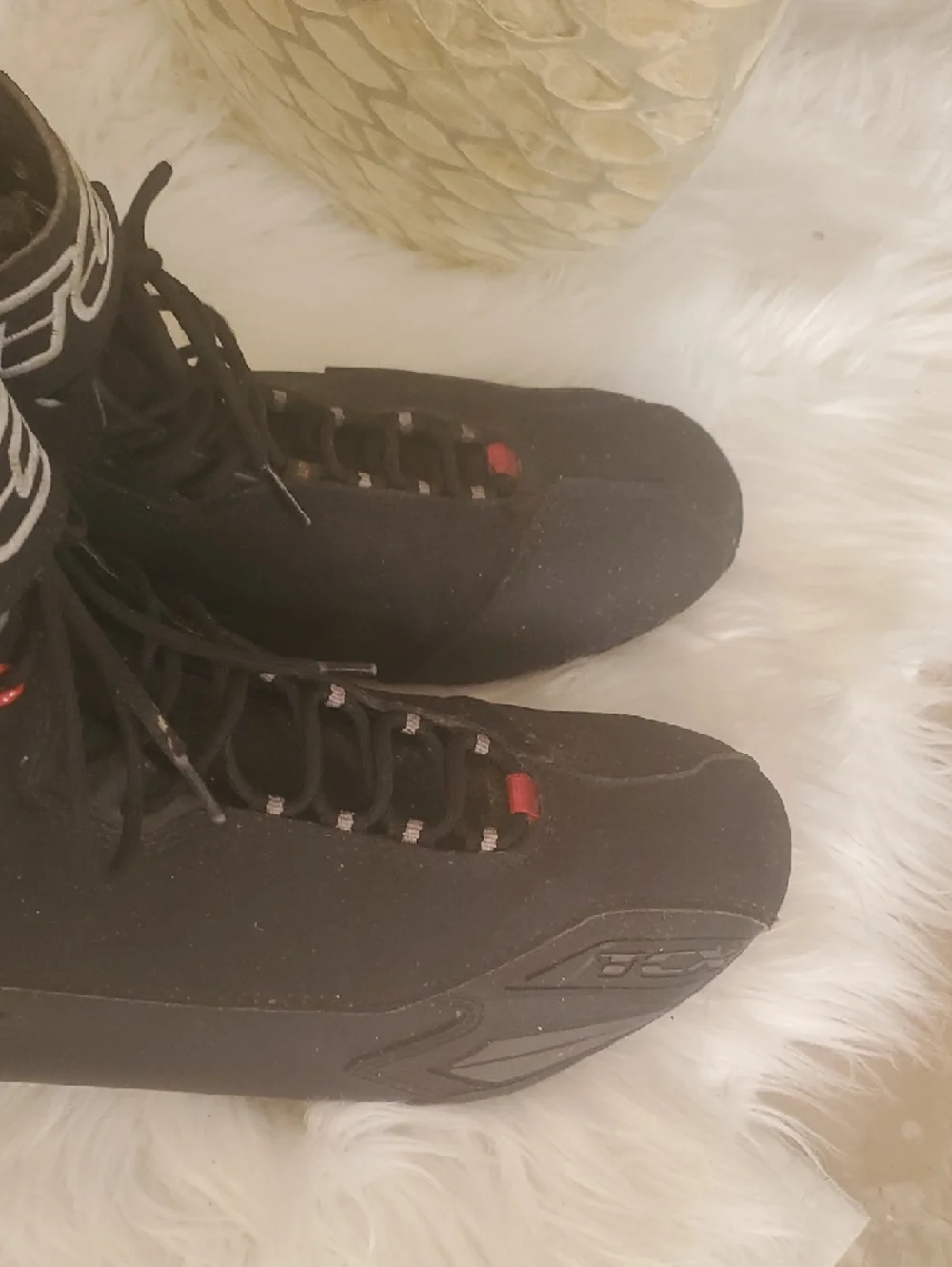 TCx Black High-Top Motocycle Sneakers Boots Size 11